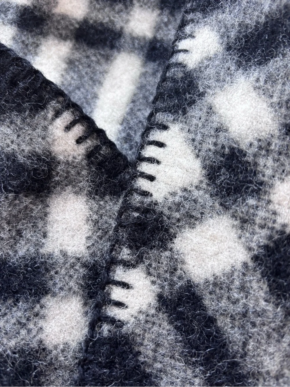 Authentic Burberry Black and White Plaid Hooded Scarf